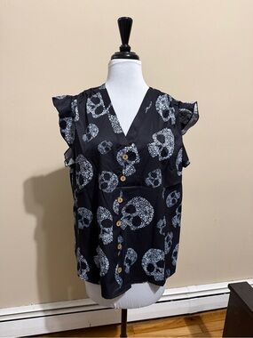 Floral skull blouse - worn once.